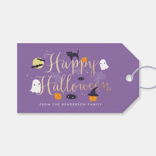 Spooky Critters Halloween Geschenkanhänger (Vorderseite (Horizontal))