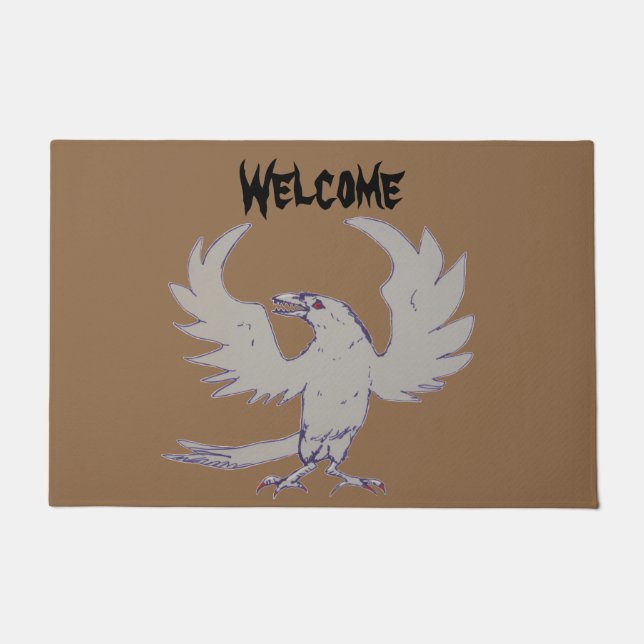 Spooky Crow Raven Spiegeland Welcome Doormat Fußmatte (Vorderseite)