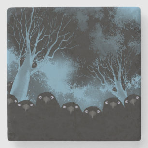 Spooky Crows Stone Untersetzer