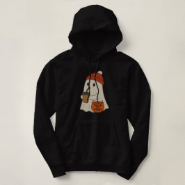 Spooky Cute Adorable Ghost Red Beanie Halloween  Hoodie