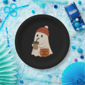 Spooky Cute Adorable Ghost Red Beanie Halloween  Pappteller (Party)
