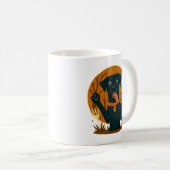 Spooky Cute Black Dog with Ghost Kaffeetasse (VorderseiteRechts)