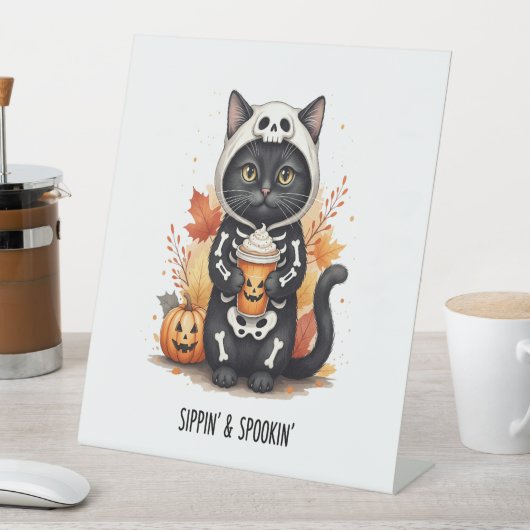 Spooky Cute Cat Halloween Sockelschild (In Situ)