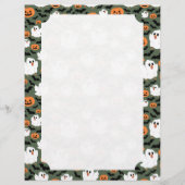 Spooky Cute Ghost Chickens with Pumpkins Card (Vorderseite)