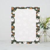 Spooky Cute Ghost Chickens with Pumpkins Card (Stehend Vorderseite)