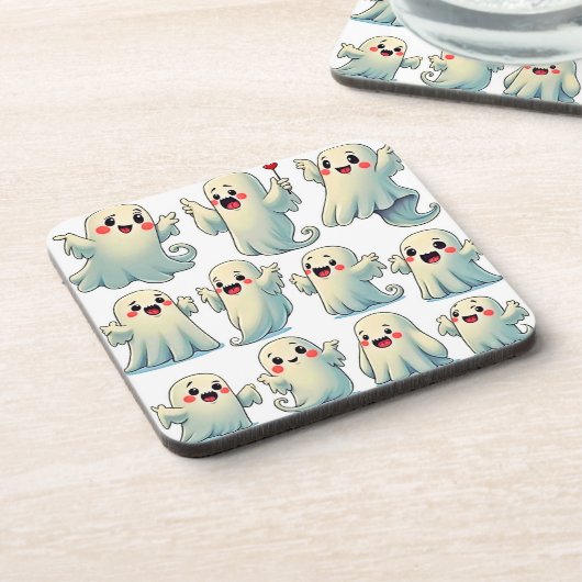 Spooky Cute Ghosts: Hauntingly Fun! Getränkeuntersetzer (Linke Seite)