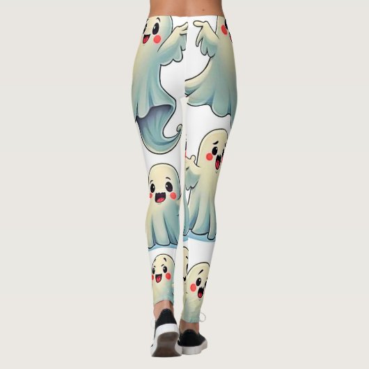Spooky Cute Ghosts: Hauntingly Fun! Leggings (Rückseite)