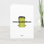 Spooky Cute Green Monster Head Halloween Card Karte (Rückseite)