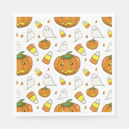 Spooky Cute Halloween Pumpkin Paper Napkins Serviette