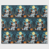 Spooky & Cute Halloween Wrapping Paper Geschenkpapier (Flach)