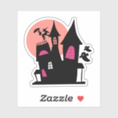 Spooky Cute House Sticker – Soft Ghost Vibes (Blatt)