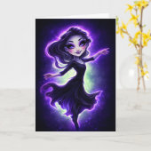 Spooky Cute Magical Character Card Karte (Gelbe Blume)
