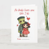 Spooky Cute Monster & Bride Card Karte (Vorderseite)