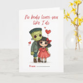Spooky Cute Monster & Bride Card Karte (Gelbe Blume)