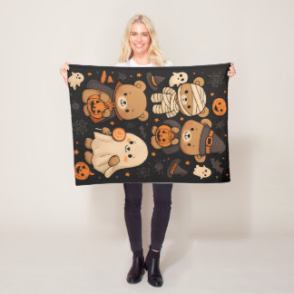 Spooky Cute Teddy Halloween Blanket Fleecedecke