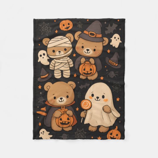 Spooky Cute Teddy Halloween Blanket  Fleecedecke (Vorderseite)
