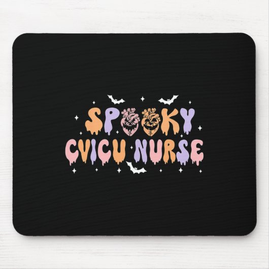 Spooky Cvicu Nurse Halloween Herz Icu Fall Pump Mousepad (Vorne)