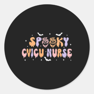 Spooky Cvicu Nurse Halloween Herz Icu Fall Pump Runder Aufkleber