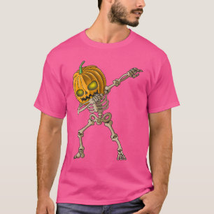 Spooky Dabbing Pumpkin Skeleton Halloween-Party  T-Shirt