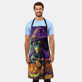 Spooky Dackel Halloween Hexe und Kürbis Schürze (Getragen)