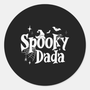 Spooky Dada Witch Funny Halloween Kostüm Vater Gra Runder Aufkleber
