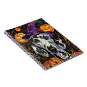 Spooky Dalmatiner Halloween Hexe und Kürbis Notizblock (Rechte Seite)