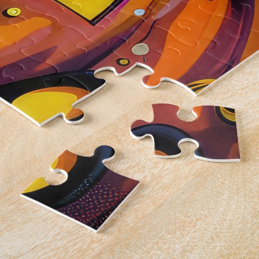 Spooky Dalmatiner Halloween Hexe und Kürbis Puzzle (Seite)