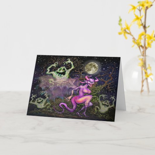 Spooky Dance Faltenkarte Karte (Gelbe Blume)