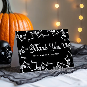 Spooky Dancing Skeleton Babydusche Dankeskarte