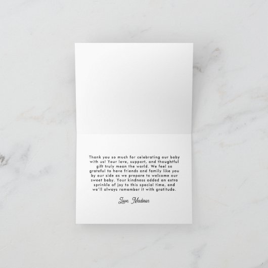 Spooky Dancing Skeleton Babydusche Dankeskarte (Innenseite)