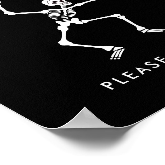 Spooky Dancing Skeleton Kinderdusche Favoriten Sch Poster (Ecke)