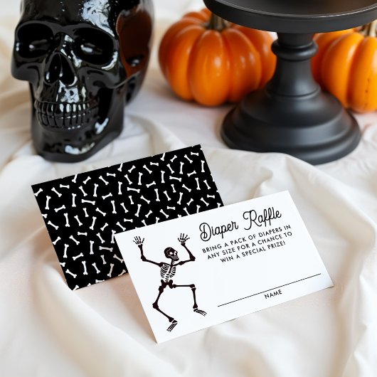 Spooky Dancing Skeleton Kinderdusche Windeln Raffe Begleitkarte