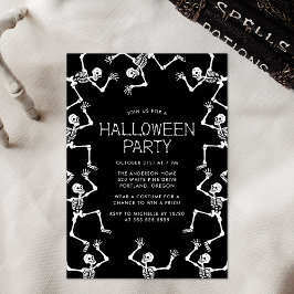 Spooky Dancing Skeletons Halloween Party Einladung
