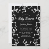 Spooky Dancing Skeletons Kinderdusche Einladung (Vorderseite)