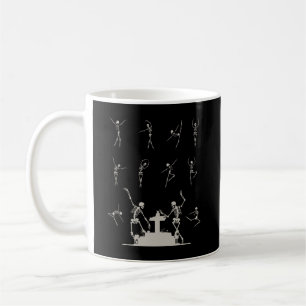 Spooky Dancing Skeletts Darstellendes Ballett Kaffeetasse