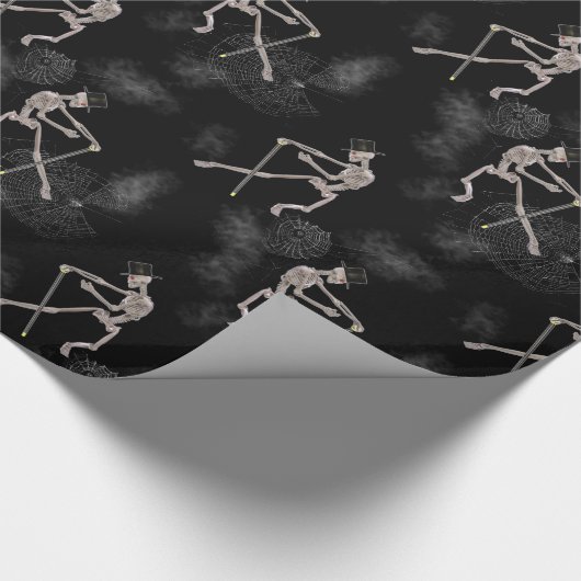 Spooky Dancing Skeletts Geschenkpapier (Ecke)