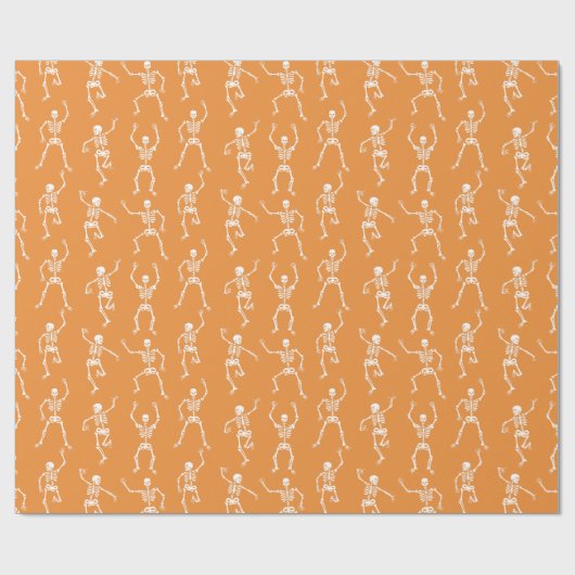 Spooky Dancing Skeletts Muster Geschenkpapier (Flach)