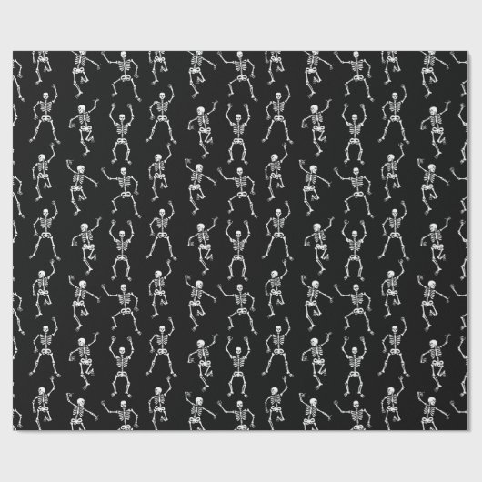 Spooky Dancing Skeletts Muster Geschenkpapier (Flach)