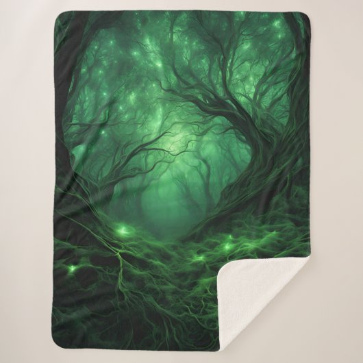 Spooky Dark Green Forest Sherpadecke (Vorderseite)
