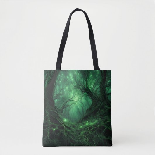 Spooky Dark Green Forest Tasche (Vorderseite)