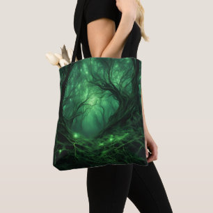 Spooky Dark Green Forest Tasche