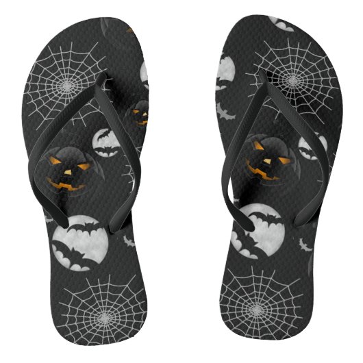 Spooky Dark Halloween Pattern Badesandalen (Fußbett)