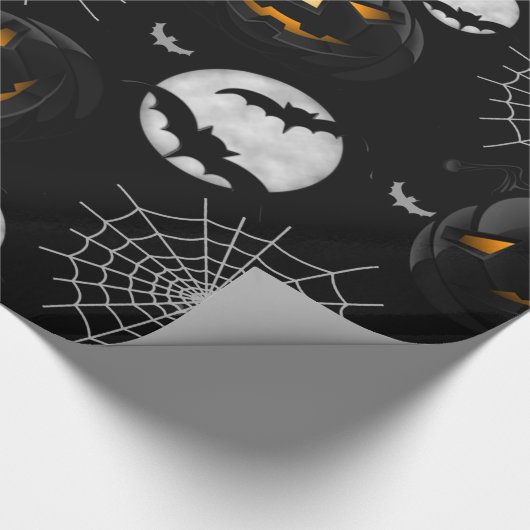 Spooky Dark Halloween Pattern Geschenkpapier (Ecke)