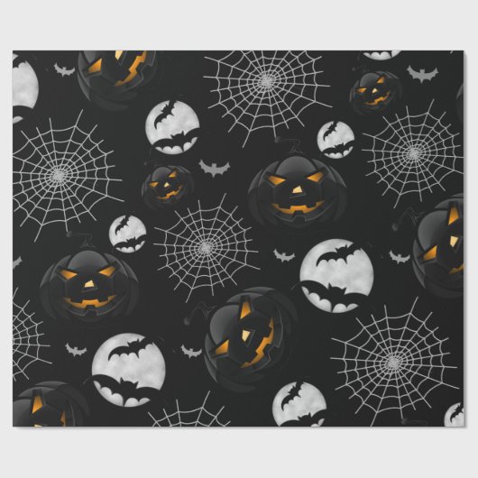 Spooky Dark Halloween Pattern Geschenkpapier (Flach)