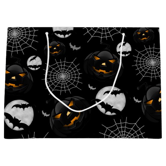 Spooky Dark Halloween Pattern Große Geschenktüte (Vorderseite)