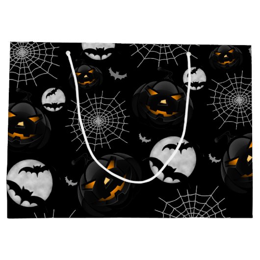 Spooky Dark Halloween Pattern Große Geschenktüte (Rückseite)