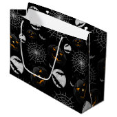 Spooky Dark Halloween Pattern Große Geschenktüte (Vorderseite Schrägansicht)
