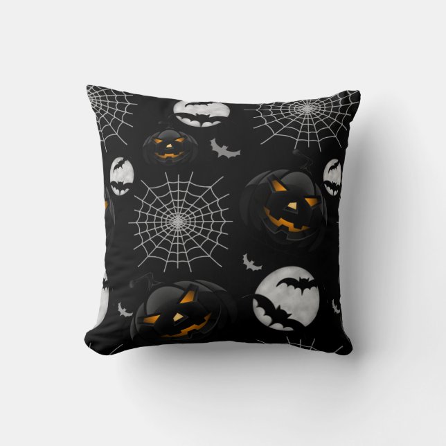 Spooky Dark Halloween Pattern Kissen (Vorderseite)