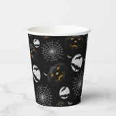 Spooky Dark Halloween Pattern Pappbecher (Rückseite)