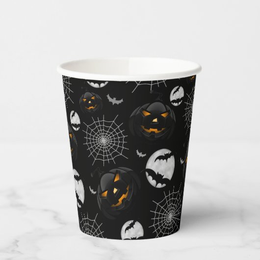 Spooky Dark Halloween Pattern Pappbecher (Links)